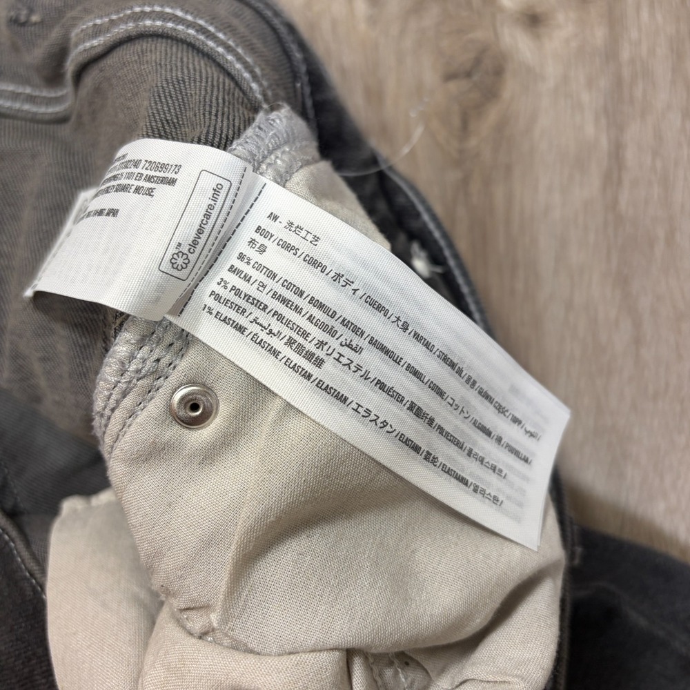 Hollister Mens Super Baggy Jeans 36x32 Dark Gray Wide Leg Pants Cotton Blend - Picture 4 of 8